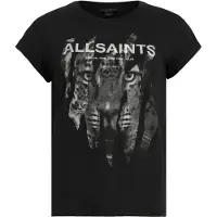 AllSaints Riproar Anna Tee Black Talla: XS | Camisetas de Seda Outlet | Mujer | Negro