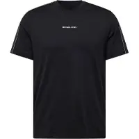 Michael Kors para hombre. CT4524E1V2 Camiseta con rayas y logo blanco (L), Negro, Casual, Algodón, Manga corta, outlet 2026.