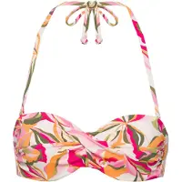 s.Oliver Top de bikini 'Bauhinia' kitt / verde oscuro / naranja / rosa claro
