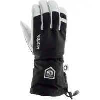 Hestra - Army Leather Heli Ski 5 Finger - Guantes size 8, negro/gris
