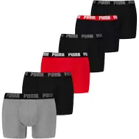 Puma Calzoncillo boxer 'Everyday' gris moteado / rojo / negro / blanco
