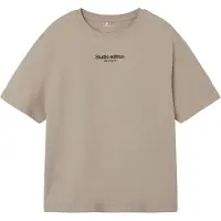 Name it Camiseta 'Brody' beige oscuro / negro