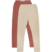 Minymo Leggings marrón / rosa / blanco natural