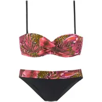 LASCANA Bikini verde / rosa / rojo fuego / negro