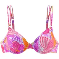 Sunseeker Top de bikini azul claro / lila / naranja / rosa