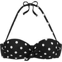 LASCANA Top de bikini negro / blanco