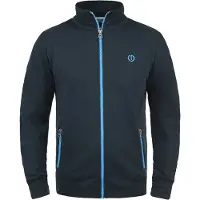 !Solid Sudadera con cremallera 'Benn' azul oscuro / blanco