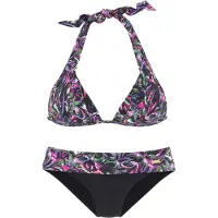 LASCANA Top de bikini verde / lila / rosa claro / negro