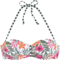 Venice beach Top de bikini oliva / naranja / rosa / blanco
