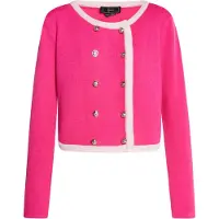 Faina Cárdigan rosa neón / blanco