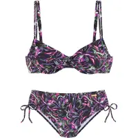 LASCANA Bikini verde oscuro / lila / rosa / negro