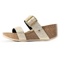Bayton Zapatos abiertos 'Philomene' marrón claro / oro