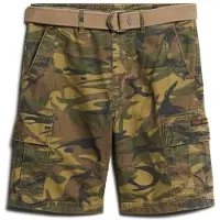 Superdry para hombre. M7110434A Pantalón Corto cargo Heavy verde (32), Casual, Camuflaje, Algodón, outlet 2026.