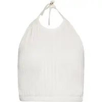 Ebeeza Top de punto blanco lana