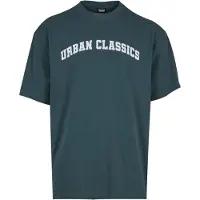 Urban Classics Camiseta verde oscuro / blanco