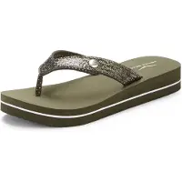 Venice beach Sandalias de dedo oliva / blanco