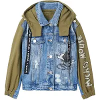Desigual , Chaqueta parka Mickey Mouse, Algodon, Verde, 9/10