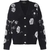 Faina Cárdigan negro / plata