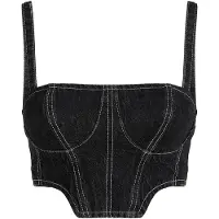 Karl Lagerfeld Klj Denim Bustier Washed Black Contrast Talla: XS | Brasieres Outlet | Mujer | Azul