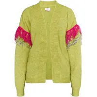 IZIA Cárdigan 'Hoona' gris claro / lima / fucsia