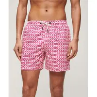 Superdry para hombre. M3010231A Bañador estampado confeccionado en material reciclado rosa (XXL), Beachwear, Sostenible, Poliéster reciclado