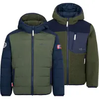 TROLLKIDS - Kid's Sandvika Turnover Jacket - Forro polar size 104, oliva/azul