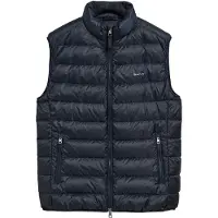 Gant para hombre. 7006299 Chaleco de plumón ligero marino (XL), Casual, Clásico, Sin mangas / Tirantes, Poliéster Reciclado, Sostenible, Gan