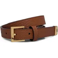 Ralph Lauren para mujer. 412912036001 Cinturón estrecho de piel granulada marrón (S), Casual, outlet 2026.