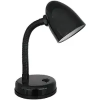 EDM Lámpara de mesa 30255 Amsterdam, color negro, metal, 60 W, 13 x 34 cm, casquillo E27. Lámpara de flexo/mesa