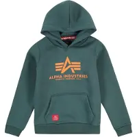 Alpha industries Sudadera verde oscuro / naranja