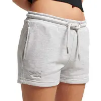 Superdry para mujer. W7110388A Pantalones cortos de punto con el logotipo Vintage bordado gris (XL), Casual, Algodón, Sostenible, o