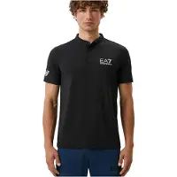 EA7 para hombre. 8NPT21_PJEMZ Polo Ventus7 M Serafino negro (M), Deportivo, Tenis/Padel, Poliamida, Manga corta, outlet 2026.