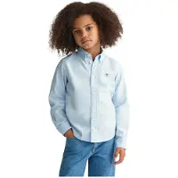 Gant unisex para niños. 830423 Camisa Oxford Shield Kids azul (7/8años= 122/128cm), Casual, Algodón, Clásico, Manga larga, Algodón Orgánico,