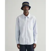 Gant para hombre. 3240095 Camisa Relaxed Fit Heritage Poplin azul (S), Casual, Algodón, Manga larga, outlet 2026.