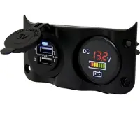 Talamex Panel De Interruptores Adicional Con Doble Usb E Indicador De Voltaje Digital/batería