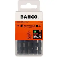 Bahco : Juegos de puntas de torsión de 1/4" para tornillos TX, tamaño T25 x 50 mm. 10 unidades por blister