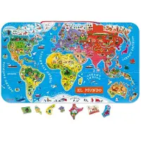 Janod Rompecabezas De Mapa Del Mundo Magnético Versión En Español