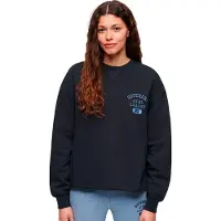 Superdry para mujer. W2012186A Sudadera Athletic Loose Crop marino (L), Casual, Algodón, outlet 2026.