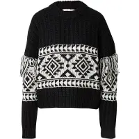 Esqualo Sweater Jacquard Fringes Black / White Talla: XS | Sudaderas con Capucha Outlet | Mujer | Negro