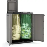 Markenlos Contenedores de reciclaje manuales, fabricados en Italia, de 68 x 39 x 85 cm