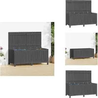 vidaXL Cofre para jardín, color gris, 147x68x64 cm, madera maciza de pino