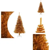 vidaXL Árbol de Navidad artificial con soporte, color dorado, 120 cm, material: PET - Árboles de Navidad