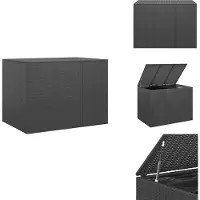 vidaXL Caja para cojines de jardín, material PE, estilo ratán, 145x100x103 cm, color - Cajas para jardín