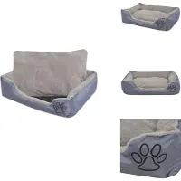 vidaXL Cama para perros con cojín acolchado, tamaño XL, color gris - Camas para perros