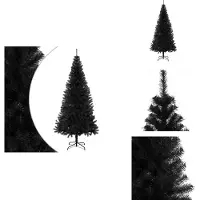 vidaXL Árbol de Navidad artificial con soporte, color negro, 240 cm, material PVC - Árboles de Navidad
