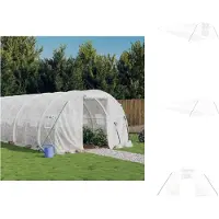 vidaXL Invernadero con estructura de acero, color blanco, 72 m², dimensiones 24x3x2 metros