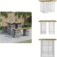 vidaXL Banco de jardín de gaviones, 100x70x72 cm, madera de pino tratada - Bancos de jardín
