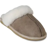 Shepherd Zapatillas de casa 'Jessica' greige / blanco lana