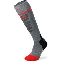 Lenz - Calcetines calefactables - Heat Sock 5.1 Toe Cap Slim Fit Grise / Rouge de Lana - Talla 31-34