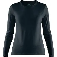 Fjällräven - Women's Abisko Wool L/S - Camiseta de manga larga de merino size S, azul/negro